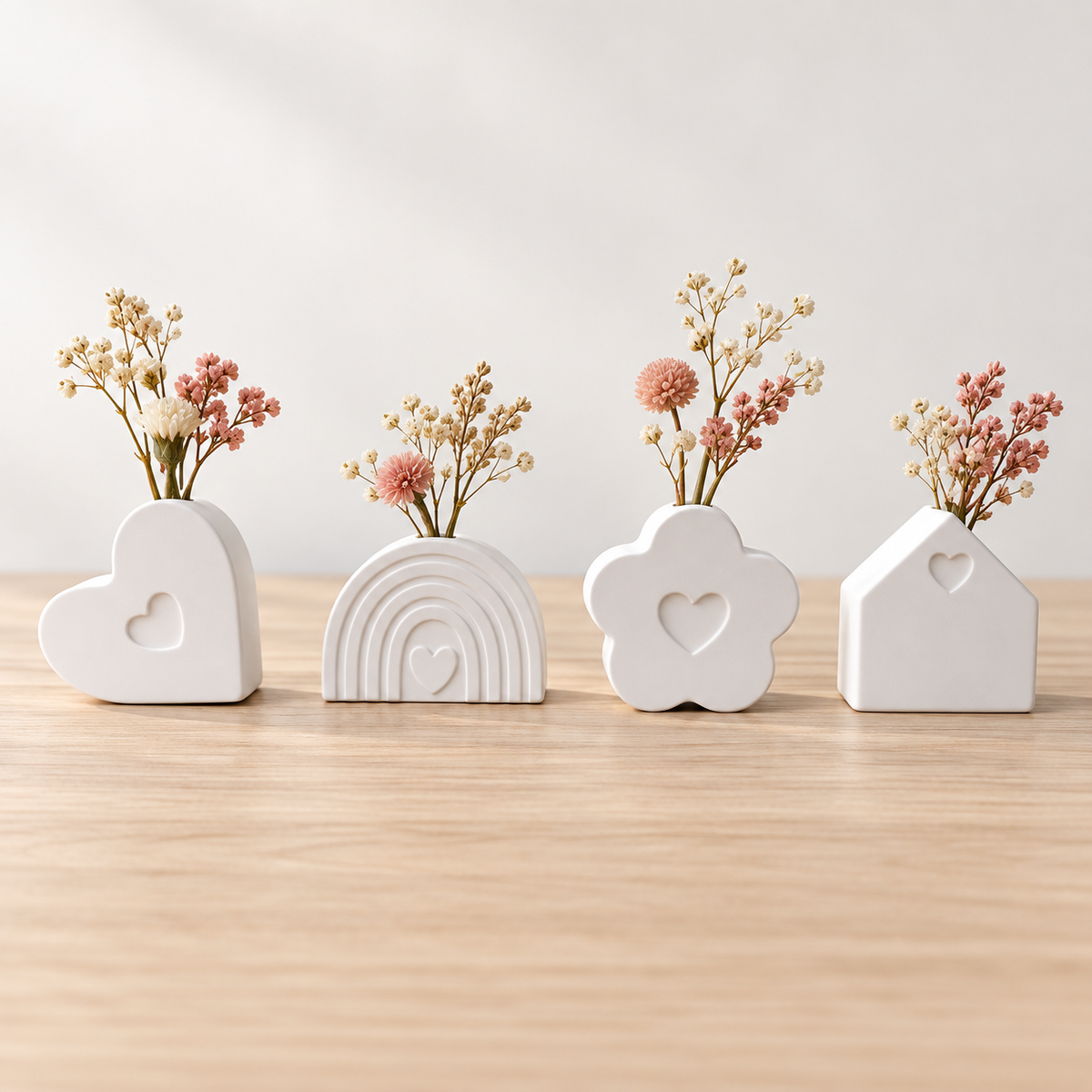 Vasetti decorativi minimal fatti a mano – 4 forme disponibili