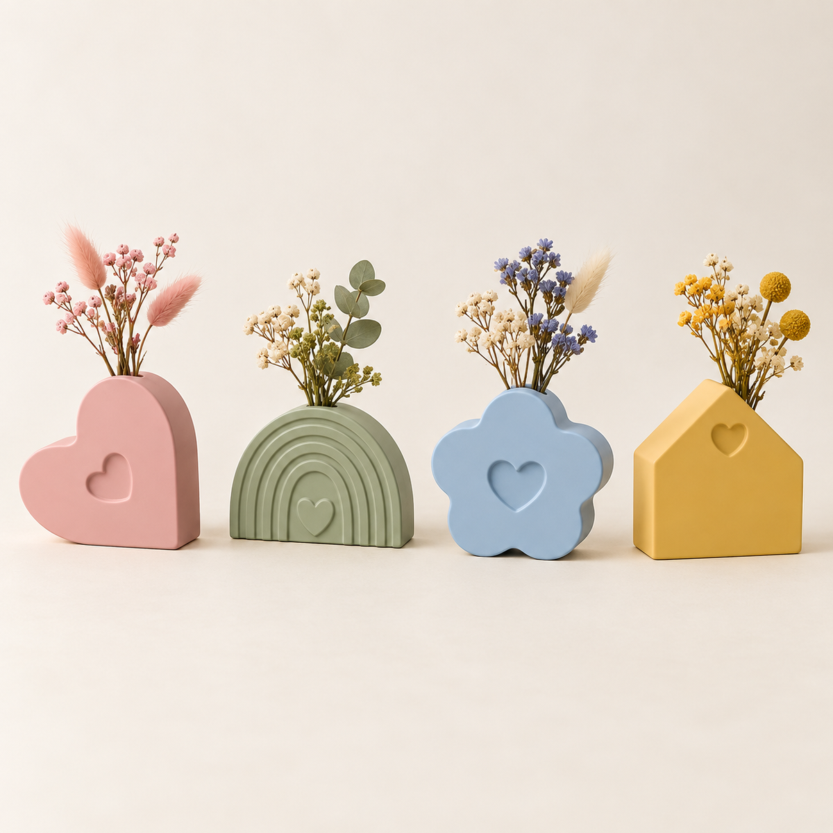 Vasetti decorativi minimal fatti a mano – 4 forme disponibili