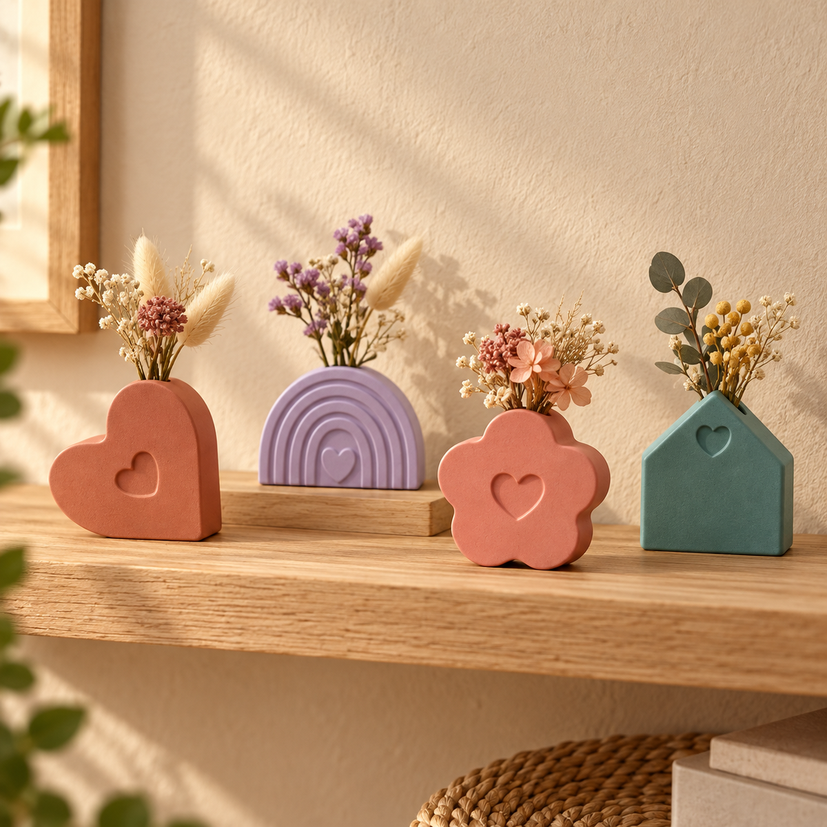 Vasetti decorativi minimal fatti a mano – 4 forme disponibili